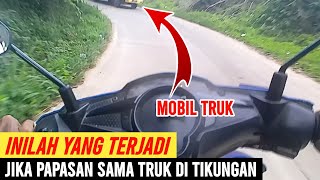 INILAH YANG TERJADI JIKA PAPASAN SAMA MOBIL TRUK DI TIKUNGAN‼️ MOTOVLOG INDONESIA [upl. by Eelarbed]