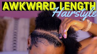 Quick protective flat twist style for awkward length type 4 natural hair [upl. by Isyad]