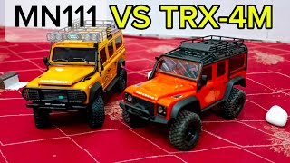 TRAXXAS TRX4M vs MN 111 DEFENDER RC CAR [upl. by Cary]