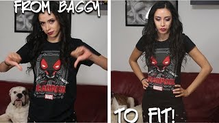 How to Resize a TShirt Altering a Shirt From Baggy to Fitted [upl. by Nilknarf]