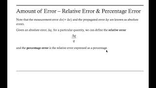 Introduction to Error Propagated Relative and Percentage [upl. by Kulsrud]