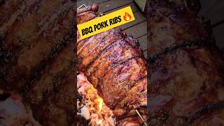 Grilled Pork Ribs Outdoor Cooking amp Grilling 🏕 food bbq grill nature cooking naturelovers [upl. by Durrace]