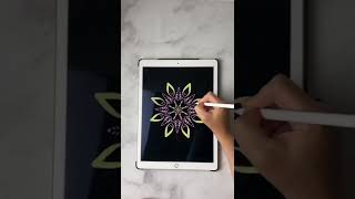 Digital mandala drawing using the iornament app on iPad mandala art [upl. by Onibag121]