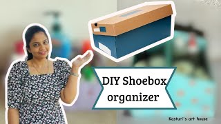 Two Amazing organizer ideaDIY shoebox organizerWaste cardboard box organiser idea [upl. by Lehcar466]