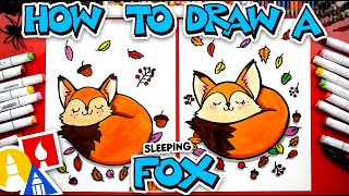 How To Draw A Cute Fox Sleeping In Fall [upl. by Bithia973]