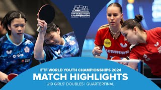 ChengYeh vs HurseyKaufmann  U19 GDQF  ITTF World Youth Championships 2024 [upl. by Ayanat724]