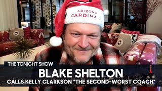 Blake Shelton Calls Kelly Clarkson quotThe SecondWorst Coachquot The Voice Has Ever Had  Tonight Show [upl. by Krever]