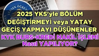 KYK BURSKREDİ NAKİL İŞLEMİ NASIL YAPILIR  Bölüm Değiştirecekler ve Yatay Geçiş Yapacaklar İçin [upl. by Beghtol]