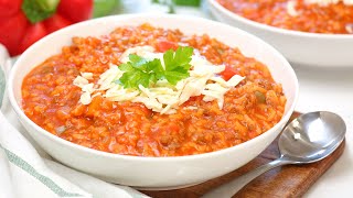 Easy Stuffed Pepper Soup  Delicious Fall Comfort Food [upl. by Einahpats]