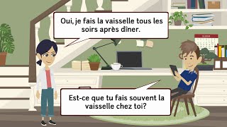 Questions et réponses dans la vie  Travaux ménagers  Apprendre le Français [upl. by Russo]