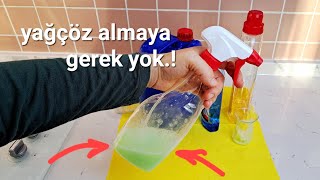 YAĞLI yüzeylerde ETKİLİ ✅️YAĞÇÖZ yapıyoruz‼️mutfak ve banyo için [upl. by Landa855]