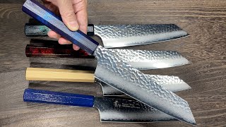 Sakai Takayuki VG10 Damascus Nanairo Kengata Gyuto Knife with ABS Resin Handle BlueTortoiseshell [upl. by Kcor]