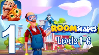 Roomscapes Gameplay Walkthrough Part 1  Living Room Levels 16 iOS Android [upl. by Fanya]