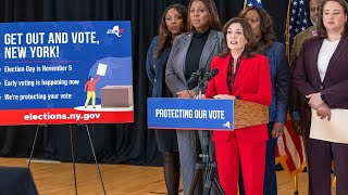 Governor Hochul Shares Efforts to Protect Voting Rights and Public Safety During 2024 Elections [upl. by Naharba123]