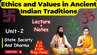 Lecture Unit  2  State Society and Dharma  Ethics and Values in Ancient Indian Traditions VAC [upl. by Litta96]