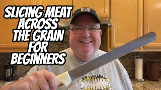 Slicing Meat Across The Grain For Beginners  Chris Allingham  The Virtual Weber Gas Grill [upl. by Uhayile318]