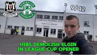 Hibs Demolish Elgin In League Cup Opener  Elgin City Vs Hibernian Vlog Most Northern Club In UK [upl. by Yunfei252]