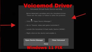 Voicemod Driver fix Windows 1011 [upl. by Hugh]