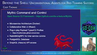 Beyond the Shell Unconventional Agents for Red Teaming Success  Cody Thomas SOCON 2024 [upl. by Elata]