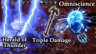 Omniscience stacking Triple damage Herald of Thunder  Path of Exile 317 Archnemesis [upl. by Garwin]