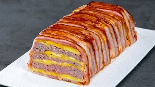 Köttfärslimpa med potatis och bacon En riktig läckerhet på 3 ingredienser [upl. by Assadah]