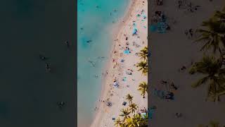 Beach Walks  Waikiki Worldwide flyover oceansounds travel [upl. by Sugirdor]