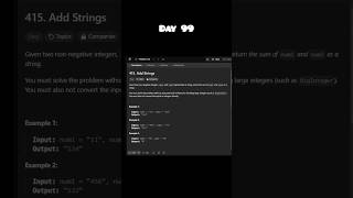 LeetCode 415  Add Strings javaprogramming 100daysofcodingchallenge [upl. by Whetstone]