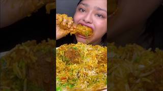 ASMR eating chicken parda biriyani lal lal murgir jhol spicy chicken drumsticks curry [upl. by Burgener]