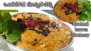 Ondelaga chutney  ಒಂದೆಲಗ ಚಟ್ನಿ Ondelaga soppina chutney  Bramhi leaves chutney [upl. by Yoo]