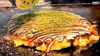 Okonomiyaki  Food in Osaka JAPAN [upl. by Epstein]