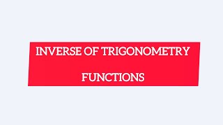 Differentiation Inverse Of Trigonometric Functions Method [upl. by Alano]