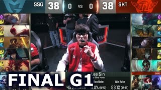 SKT vs SSG  Game 1 Grand Finals Worlds 2016  LoL S6 World Championship Samsung vs SK Telecom T1 G1 [upl. by Walburga]