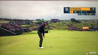 Henrik Stenson breaks club after shank at The Open [upl. by Einal]