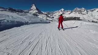 Skiing in the Alps 4K POV ZermattCervinia [upl. by Araiet]