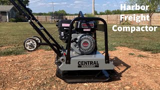 Harbor Freight Central Machinery Plate compactor 7hp  Tool Talk [upl. by Eirelav599]