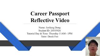 career passport reflective video DONG JUNLIANG [upl. by Bonns]