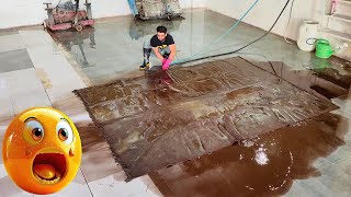 Flooded Rug Heavy With Mud  Satisfying Time Lapse [upl. by Onairot894]