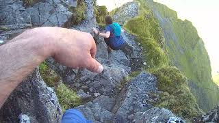 Aonach Eagach ridge Am Bodach Down climb [upl. by Files]