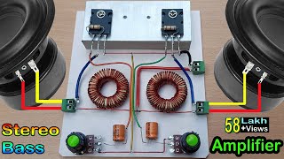 Simple Homemade Powerful Stereo Heavy Bass Amplifier  How to Make Amplifier withTransistor 2SC5200 [upl. by Eyk]