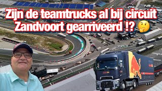 Zijn de team vrachtwagens al op circuit Zandvoort gearriveerd Je ziet het hier 🤩 [upl. by Blaze]