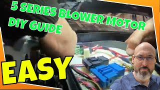 BMW BLOWER MOTOR REPLACEMENT DIY GUIDE F10F11F07 [upl. by Gerrie]