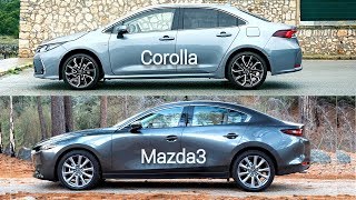 2019 Toyota Corolla Sedan vs Mazda3 Sedan [upl. by Yalcrab]