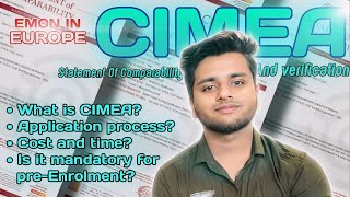 CIMEA Statement Of Comparability And Verification Certification Procedures 2024  Emon In Europe [upl. by Catto284]