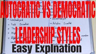 Autocratic vs Democratic LeadershipDifference between autocratic and democratic leadership [upl. by Kassab]