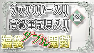 【2023年 福袋開封 10個目・11個目ダブル開封】文具店オリジナルのブックカバー入り福袋と高級筆記具入り福袋開封！！ [upl. by Ahsitniuq]