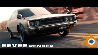 Blender EEVEE Cinematic Car Animation  1972 Datsun 240k GT [upl. by Shannon943]