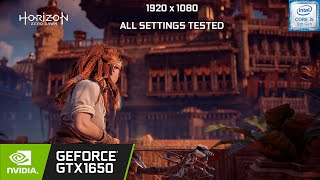 Horizon Zero Dawn on GTX 1650  i5 9300h  All Settings Tested 1080p [upl. by Yessac]