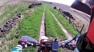 Old Longhill Road PDDE 74 Peak District Derbyshire  Motorcycle Trail Riding in England [upl. by Anuahsal]