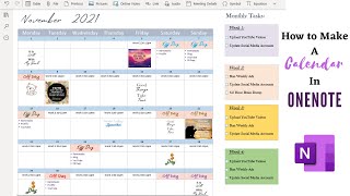 How to organize your Calendar In OneNote  Design a Calendar In OneNote [upl. by Suvart]