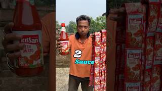 Bottle Vs Pouch Tomato 🍅 Sauce wait test Bengali mini blog shorts 😵￼ [upl. by Palmira163]